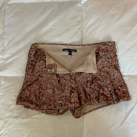 Bebe rose gold sparkly shorts - Picture 2 of 2